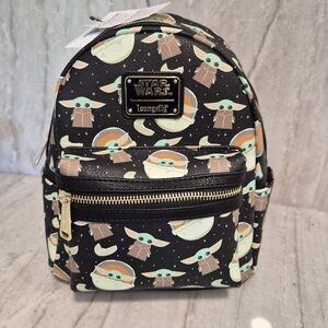 Disney Parks Loungefly Grogu Baby Yoda STAR WARS Mandalorian Mini Backpack - NEW